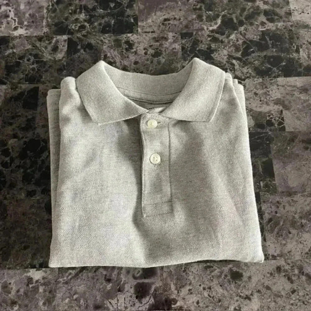The Children's Place Boys' Long Sleeve Soft Jersey Knit Polo - Gray - Size 5 - Picture 3 of 8